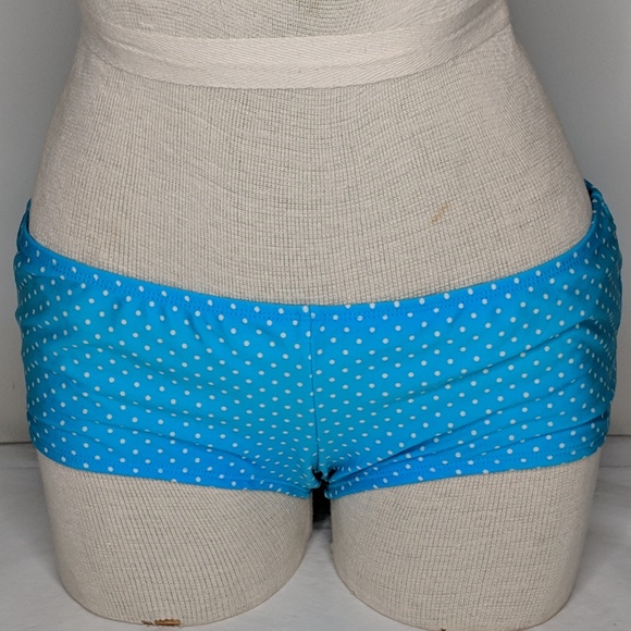 SASSAFRASS SWIMWEAR L Tankini Blue Polka Dot Lace - Picture 5 of 8